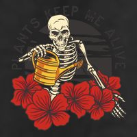 Plants Keep Me Alive Floral Skull Adult Drive Performance Visor