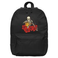 Plants Keep Me Alive Floral Skull 16 in Basic Backpack