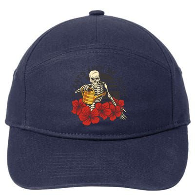 Plants Keep Me Alive Floral Skull 7-Panel Snapback Hat