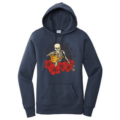 Plants Keep Me Alive Floral Skull Women's Pullover Hoodie