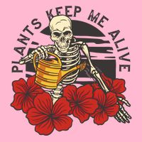 Plants Keep Me Alive Floral Skull Baby Bodysuit