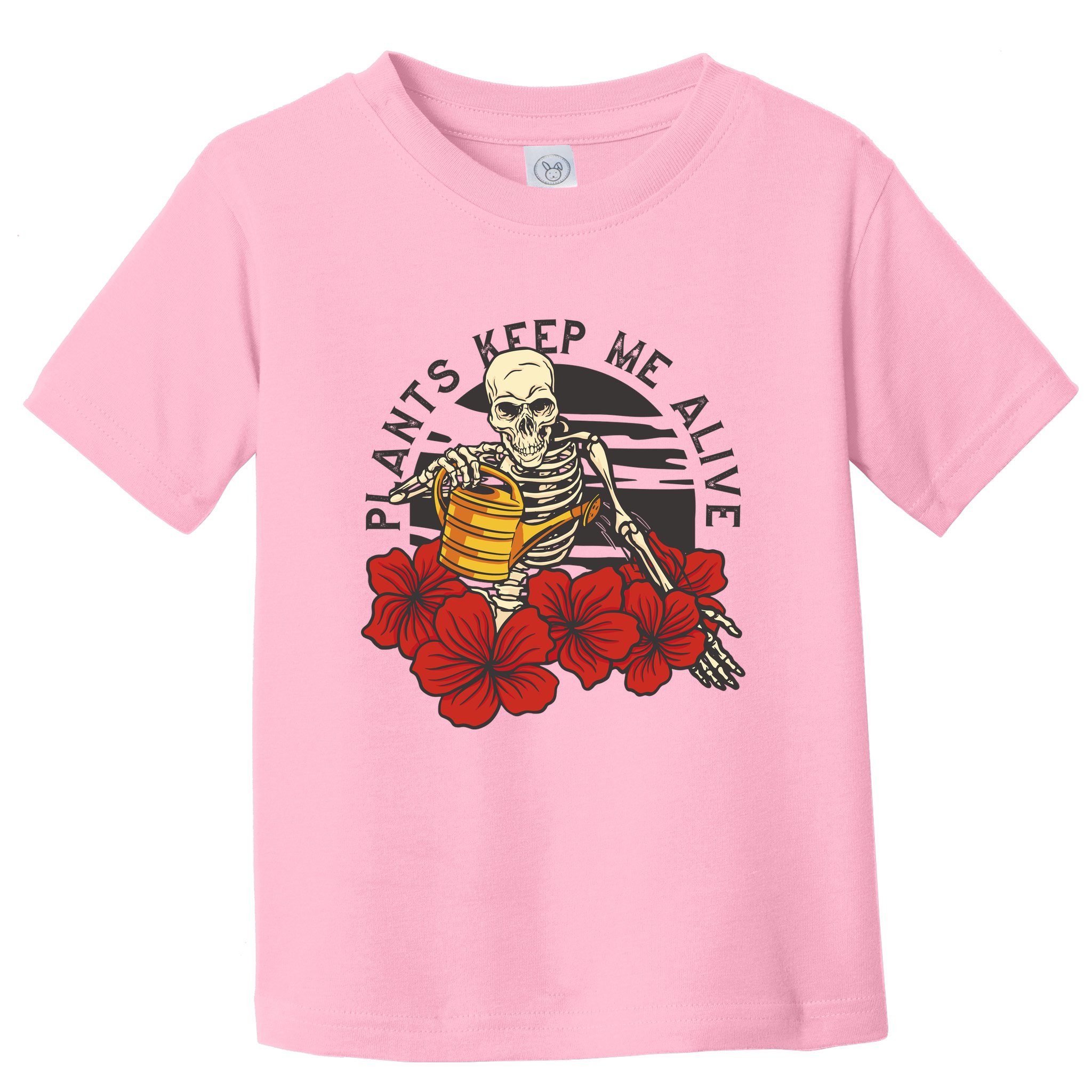 Plants Keep Me Alive Floral Skull Toddler T-Shirt