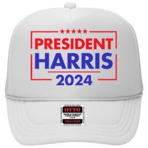 President Kamala Madam Harris High Crown Mesh Back Trucker Hat