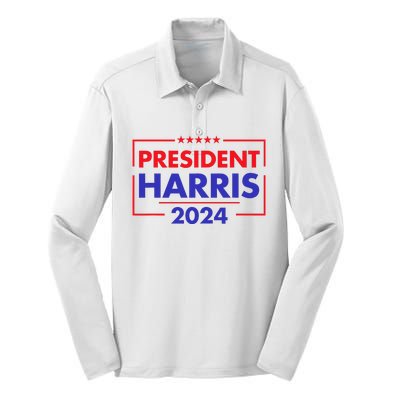 President Kamala Madam Harris Silk Touch Performance Long Sleeve Polo