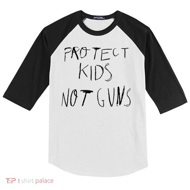 Protect Kid Not Guns Pencil Kids Colorblock Raglan Jersey