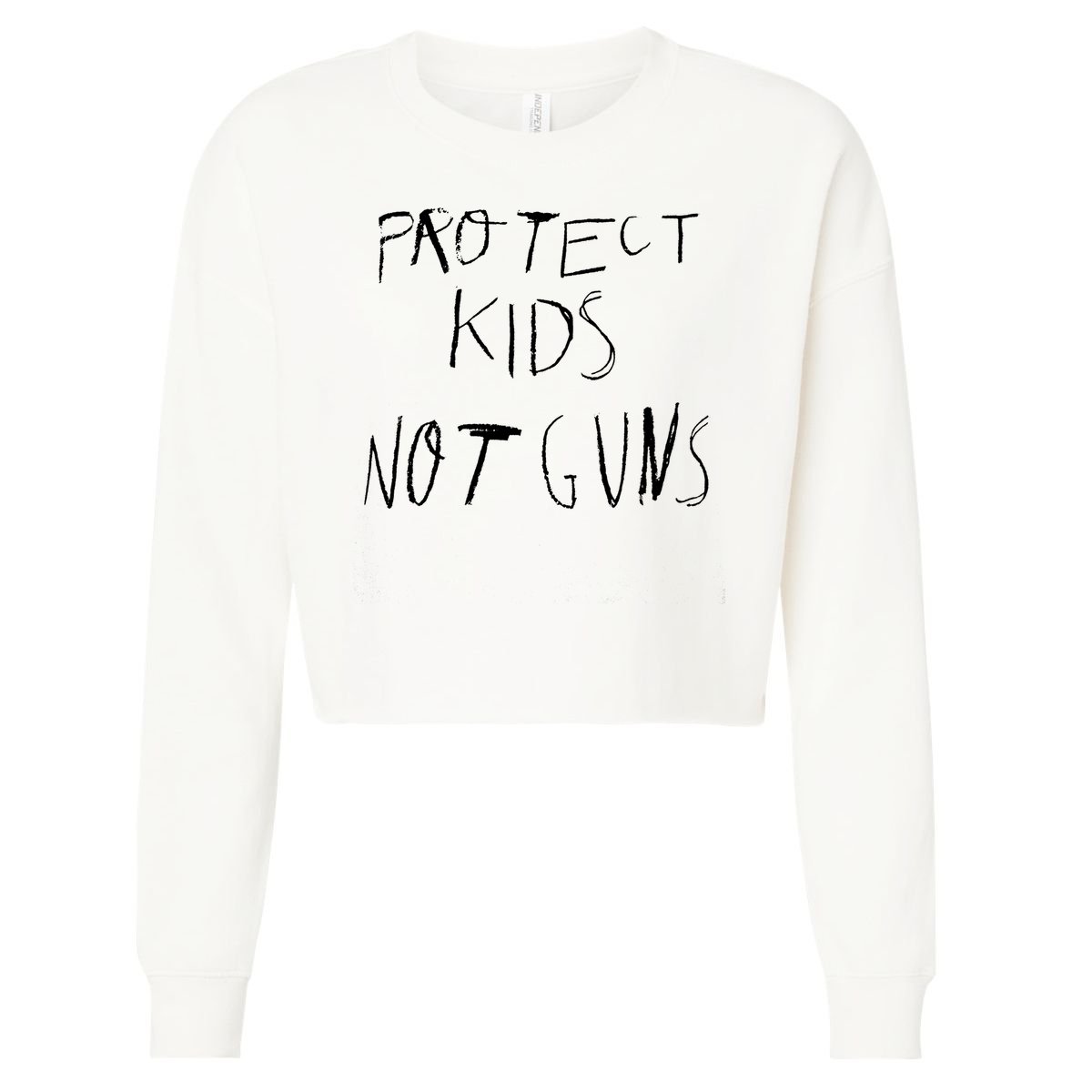 Protect Kid Not Guns Pencil Cropped Pullover Crew