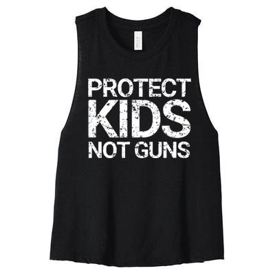 Protect Kids Not Guns Faded Grunge Women's Racerback Cropped Tank