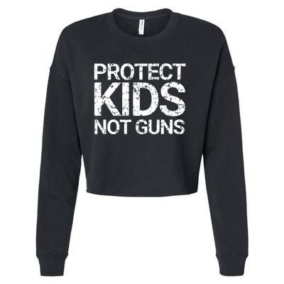 Protect Kids Not Guns Faded Grunge Cropped Pullover Crew