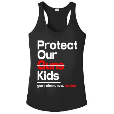 Protect Kid Not Guns Protect Our Kid Not Gun Guns Reform Now Uvalde Ladies PosiCharge Competitor Racerback Tank