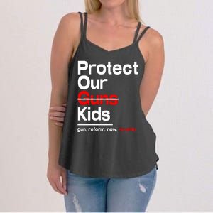 Protect Kid Not Guns Protect Our Kid Not Gun Guns Reform Now Uvalde Women's Strappy Tank