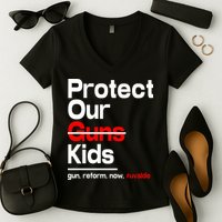 Protect Kid Not Guns Protect Our Kid Not Gun Guns Reform Now Uvalde Women's V-Neck T-Shirt
