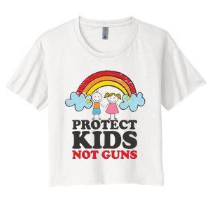 Protect Kids_ Not Guns | Stop Gun Violence Women's Crop Top Tee