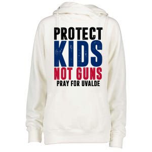 Protect Kids Not Guns Pray For Uvalde Womens Funnel Neck Pullover Hood