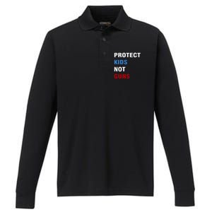 Protect Kids Not Guns Performance Long Sleeve Polo