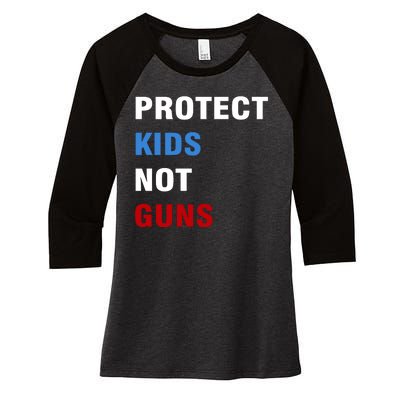 Protect Kids Not Guns Women's Tri-Blend 3/4-Sleeve Raglan Shirt