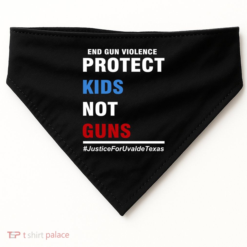 Protect Kids Not Guns Justice For Uvalde Texas USA-Made Doggie Bandana