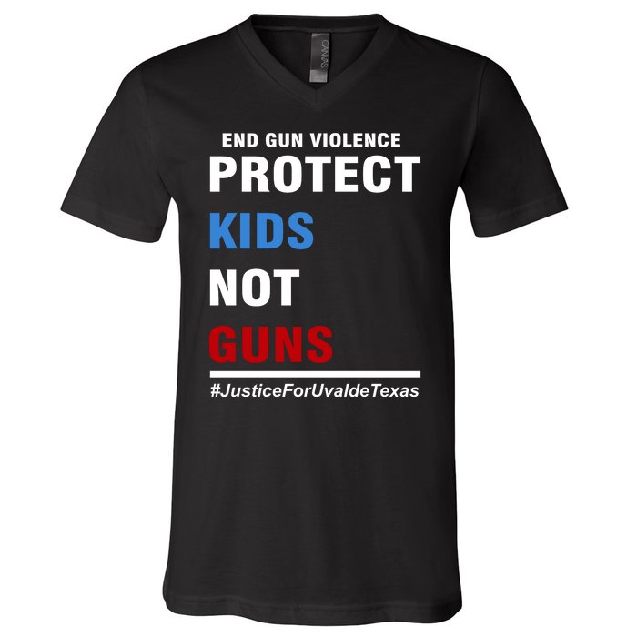 Protect Kids Not Guns Justice For Uvalde Texas V-Neck T-Shirt