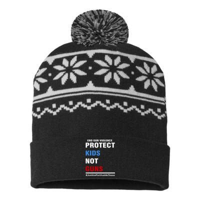 Protect Kids Not Guns Justice For Uvalde Texas USA-Made Snowflake Beanie