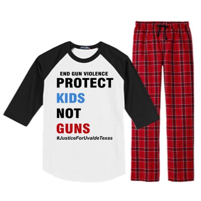 Protect Kids Not Guns #JusticeForUvalde Raglan Sleeve Pajama Set