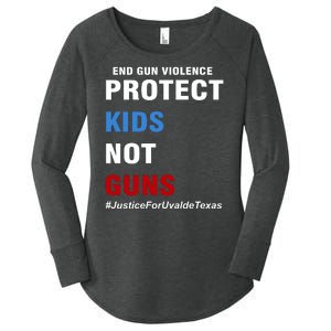 Protect Kids Not Guns #JusticeForUvalde Women's Perfect Tri Tunic Long Sleeve Shirt