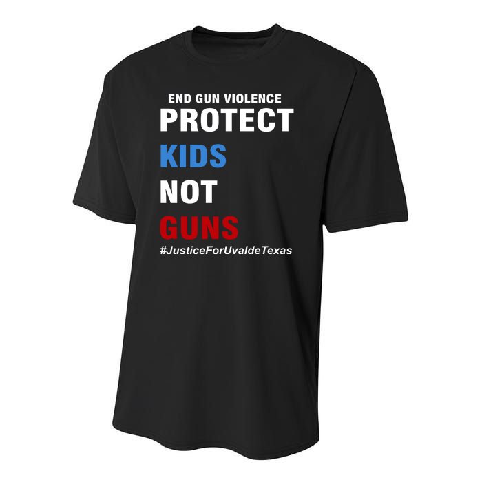 Protect Kids Not Guns #JusticeForUvalde Youth Performance Sprint T-Shirt