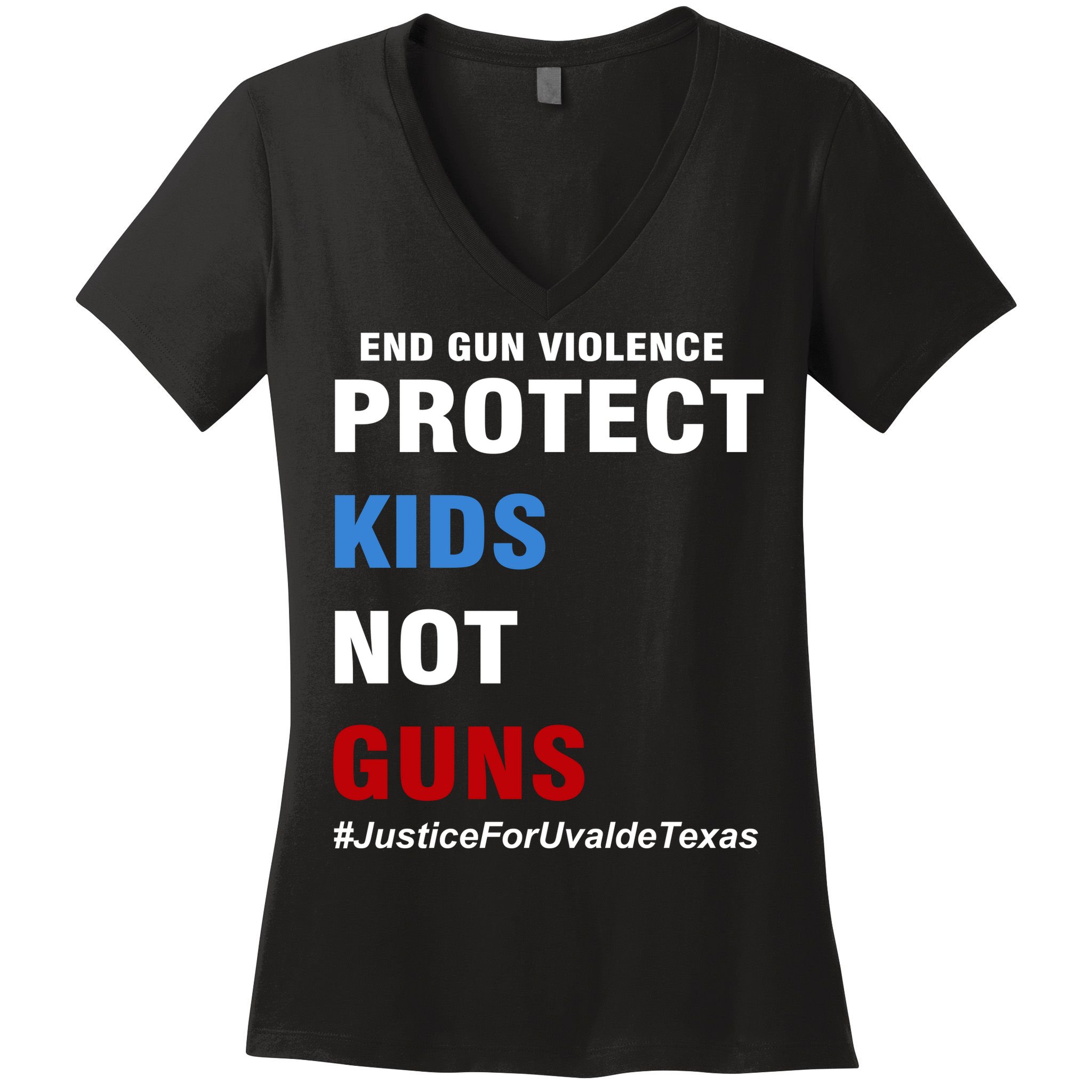 Protect Kids Not Guns #JusticeForUvalde Women's V-Neck T-Shirt