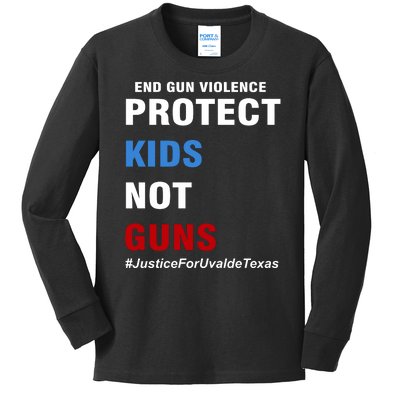 Protect Kids Not Guns #JusticeForUvalde Kids Long Sleeve Shirt