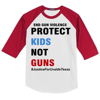 Protect Kids Not Guns #JusticeForUvalde Kids Colorblock Raglan Jersey