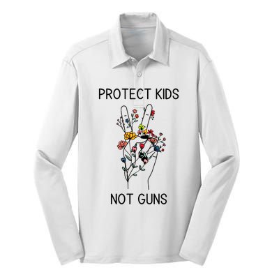 Protects Kidss Not Guns Silk Touch Performance Long Sleeve Polo