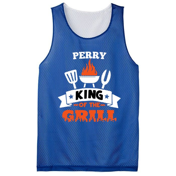 Perry King Of The Grill Grilling Bbq Chef Master Cooking Gift Mesh Reversible Basketball Jersey Tank