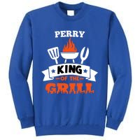 Perry King Of The Grill Grilling Bbq Chef Master Cooking Gift Tall Sweatshirt