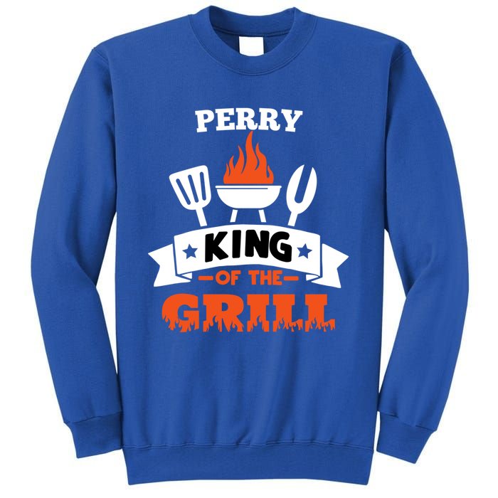 Perry King Of The Grill Grilling Bbq Chef Master Cooking Gift Tall Sweatshirt