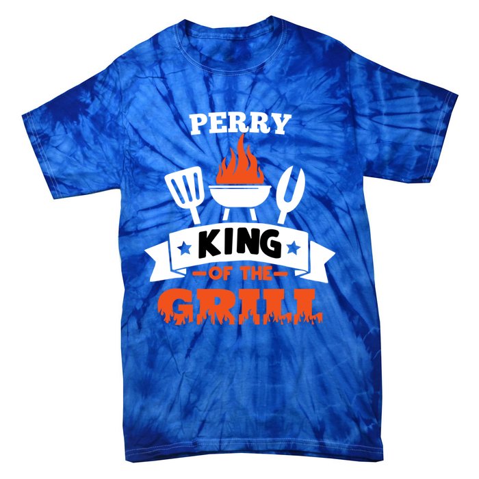 Perry King Of The Grill Grilling Bbq Chef Master Cooking Gift Tie-Dye T-Shirt