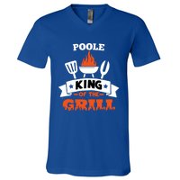 Poole King Of The Grill Grilling Bbq Chef Master Cooking Gift V-Neck T-Shirt