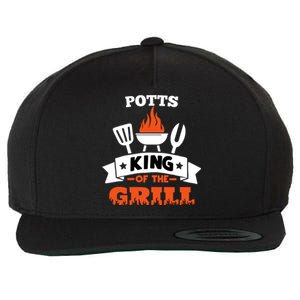 Potts King Of The Grill Grilling Bbq Chef Master Cooking Gift Wool Snapback Cap