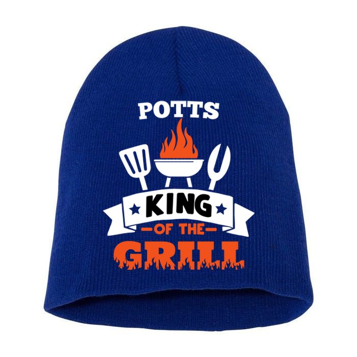 Potts King Of The Grill Grilling Bbq Chef Master Cooking Gift Short Acrylic Beanie