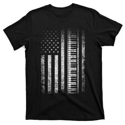 Patriotic Keyboard Player Keyboardist Keyboarder Usa Flag T-Shirt