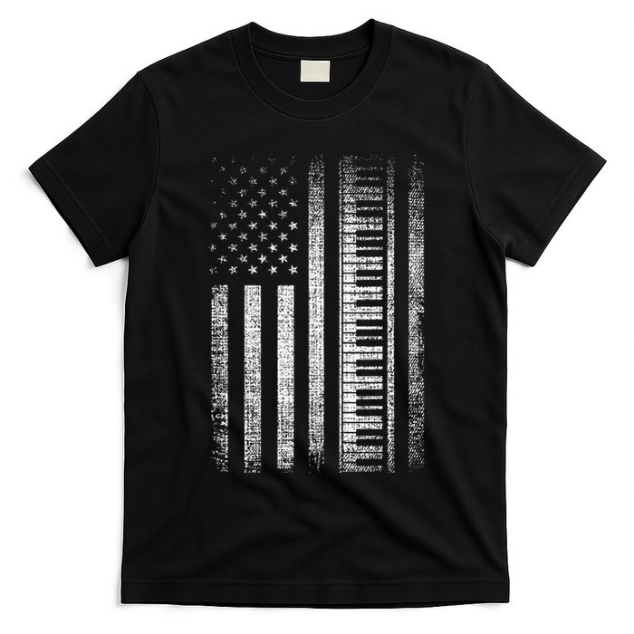 Patriotic Keyboard Player Keyboardist Keyboarder Usa Flag T-Shirt