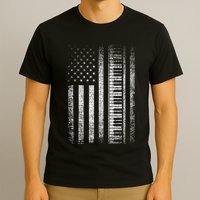 Patriotic Keyboard Player Keyboardist Keyboarder Usa Flag T-Shirt