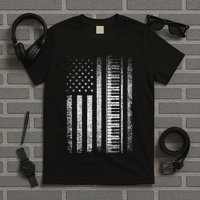 Patriotic Keyboard Player Keyboardist Keyboarder Usa Flag T-Shirt