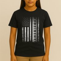 Patriotic Keyboard Player Keyboardist Keyboarder Usa Flag T-Shirt