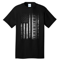 Patriotic Keyboard Player Keyboardist Keyboarder Usa Flag Tall T-Shirt