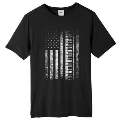 Patriotic Keyboard Player Keyboardist Keyboarder Usa Flag Tall Fusion ChromaSoft Performance T-Shirt