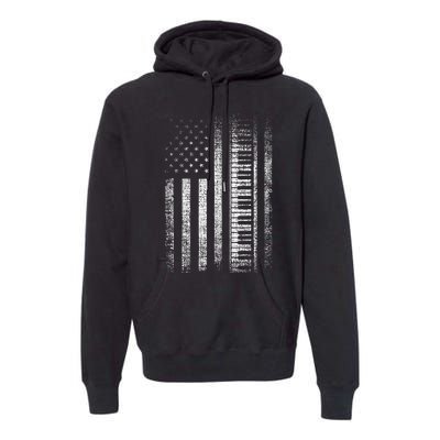 Patriotic Keyboard Player Keyboardist Keyboarder Usa Flag Premium Hoodie