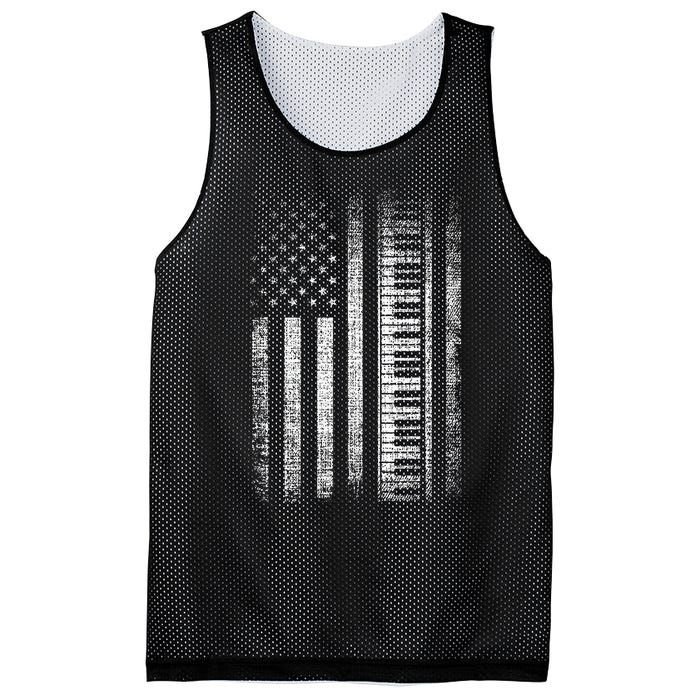 Patriotic Keyboard Player Keyboardist Keyboarder Usa Flag Mesh Reversible Basketball Jersey Tank