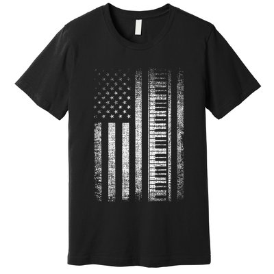Patriotic Keyboard Player Keyboardist Keyboarder Usa Flag Premium T-Shirt