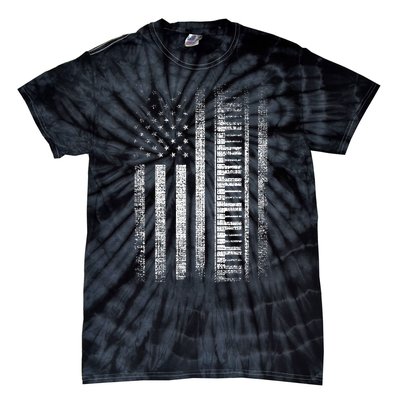 Patriotic Keyboard Player Keyboardist Keyboarder Usa Flag Tie-Dye T-Shirt