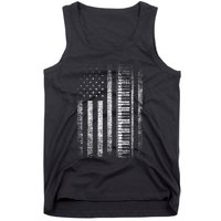 Patriotic Keyboard Player Keyboardist Keyboarder Usa Flag Tank Top