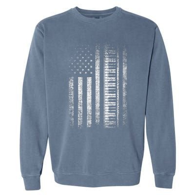 Patriotic Keyboard Player Keyboardist Keyboarder Usa Flag Garment-Dyed Sweatshirt