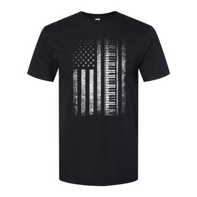 Patriotic Keyboard Player Keyboardist Keyboarder Usa Flag Softstyle CVC T-Shirt